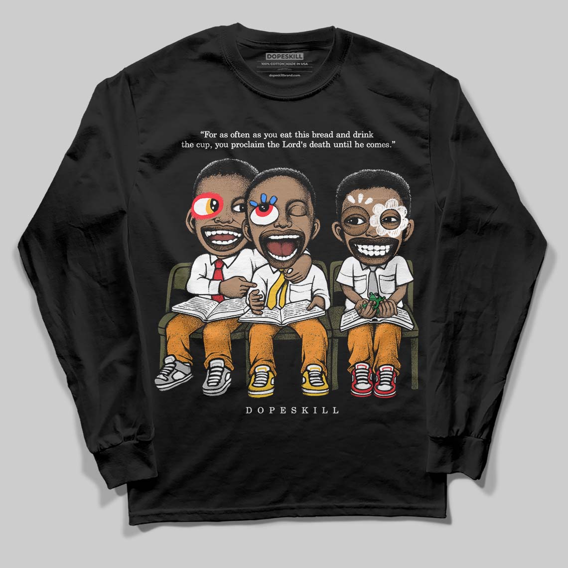 Jordan 5 "Olive" DopeSkill Long Sleeve T-Shirt First Sunday Graphic Streetwear - Black