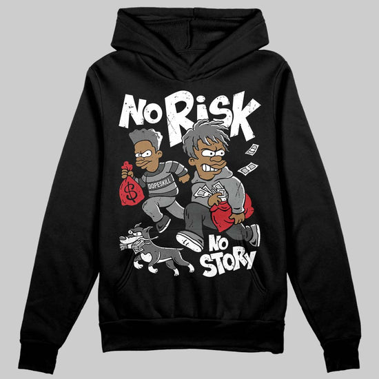 Jordan 4 “Black Cat” (2025) DopeSkill Hoodie Sweatshirt No Risk No Story Graphic Streetwear - Black
