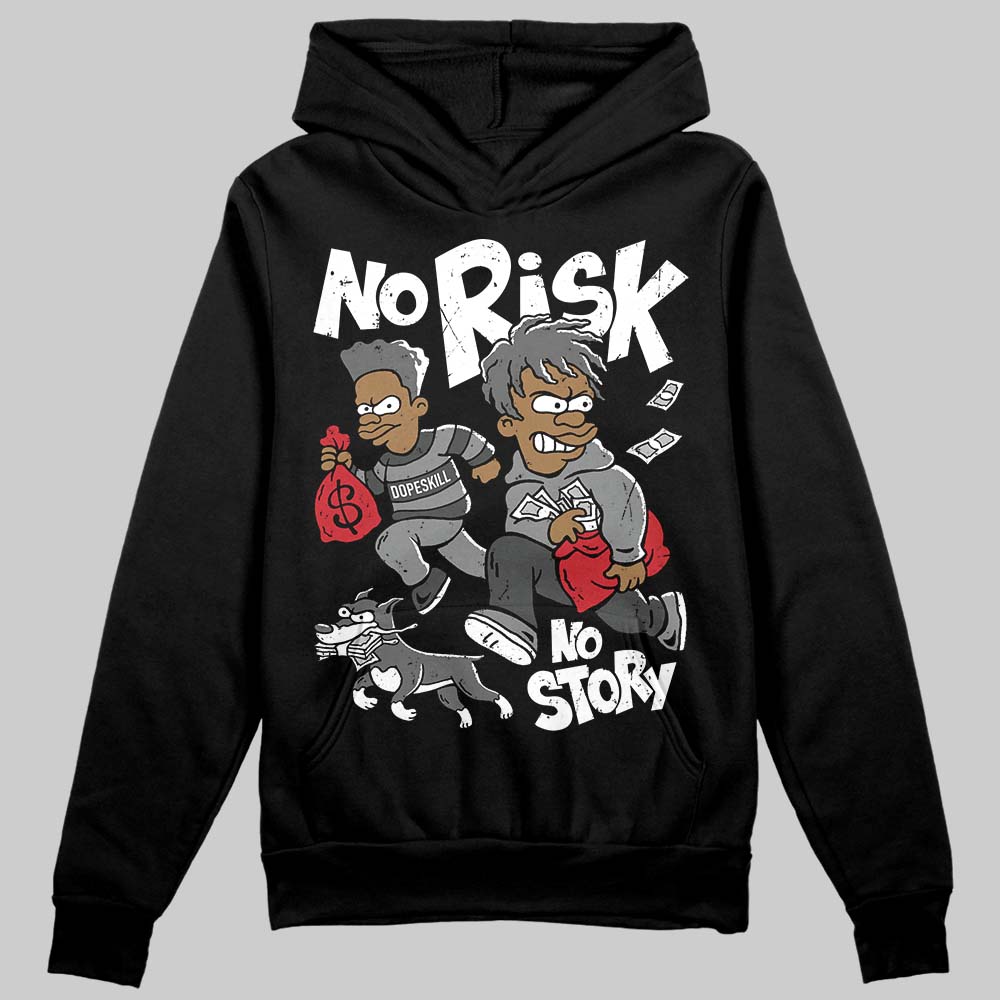 Jordan 4 “Black Cat” (2025) DopeSkill Hoodie Sweatshirt No Risk No Story Graphic Streetwear - Black