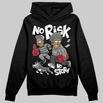 Jordan 4 “Black Cat” (2025) DopeSkill Hoodie Sweatshirt No Risk No Story Graphic Streetwear - Black