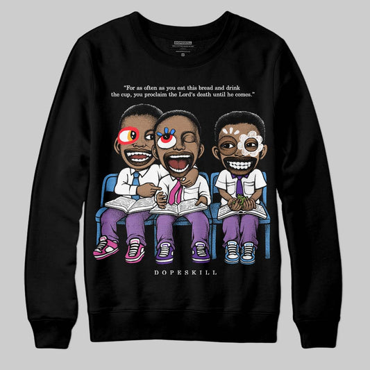 PURPLE Sneakers DopeSkill Sweatshirt First Sunday Graphic Streetwear - Black