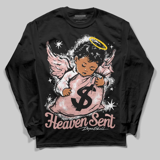 Jordan 1 Low OG “Rust Pink” DopeSkill Long Sleeve T-Shirt Heaven Sent Graphic Streetwear - Black