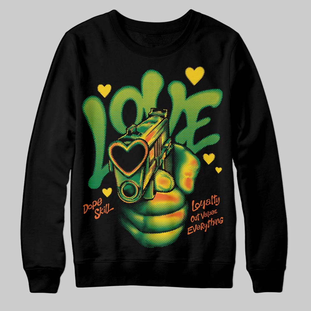Green Sneakers DopeSkill Sweatshirt Love Shot Graphic Streetwear - Black