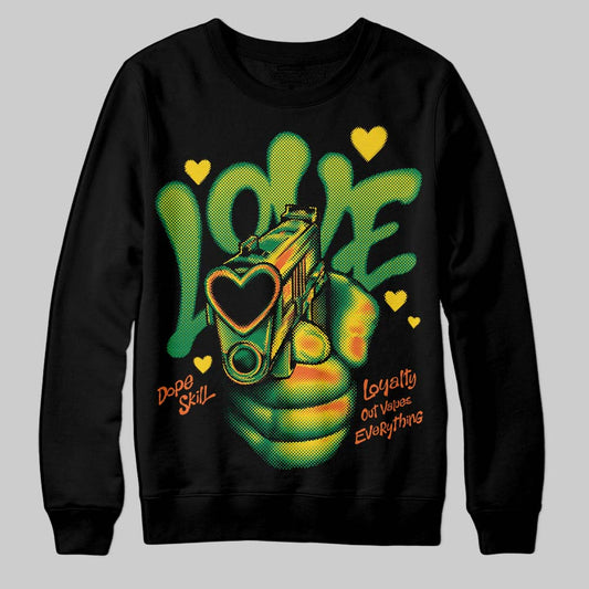 Green Sneakers DopeSkill Sweatshirt Love Shot Graphic Streetwear - Black
