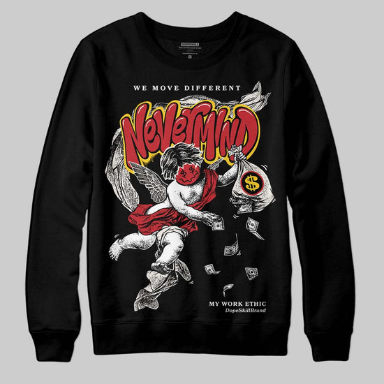 Jordan 4 “Flight Club” DopeSkill Sweatshirt Nevermind Graphic Streetwear - Black