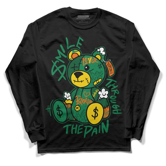 Green Sneakers DopeSkill Long Sleeve T-Shirt Smile Through The Pain Graphic Streetwear - Black