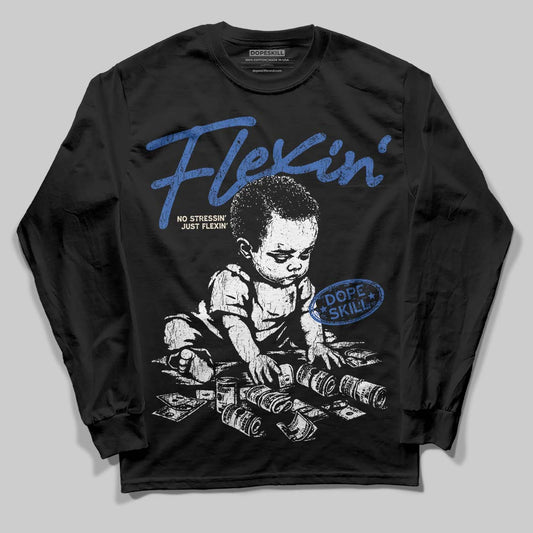 Jordan 1 Low Travis Scott x Fragment DopeSkill Long Sleeve T-Shirt Flexin' Graphic Streetwear - Black