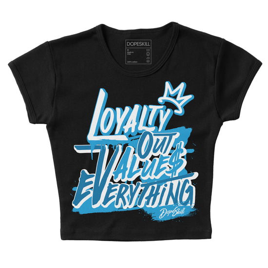 Jordan 4 Retro Military Blue DopeSkill Women's Crop Top LOVE Graphic Streetwear - Black