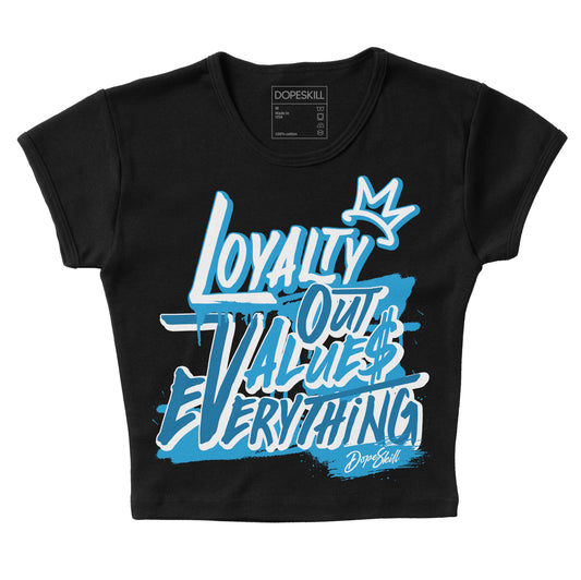 Jordan 4 Retro Military Blue DopeSkill Women's Crop Top LOVE Graphic Streetwear - Black