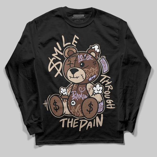 Harris Tweed x Wmns Dunk Low 'Sesame' DopeSkill Long Sleeve T-Shirt Smile Through The Pain Graphic Streetwear - Black