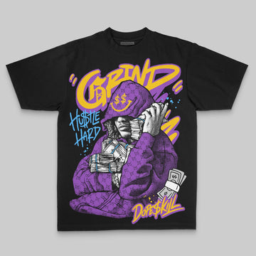 Purple Oversize Print Grind Pray DopeSkill Graphic Premium T-shirt Streetwear - Black