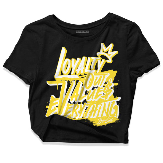 Jordan 11 Low 'Yellow Snakeskin' DopeSkill Women's Crop Top LOVE Graphic Streetwear - Black