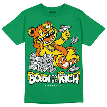 Green Sneakers DopeSkill Green T-shirt Born To Be Rich Graphic Streetwear 