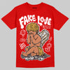 Jordan 11 “Bred Velvet” DopeSkill Red T-shirt False Love Graphic Streetwear