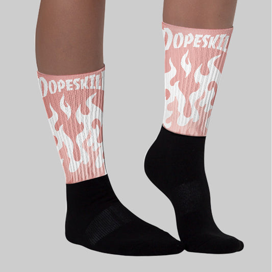 Leather Curb Glitter Pale Pink DopeSkill Sublimated Socks FIRE Graphic