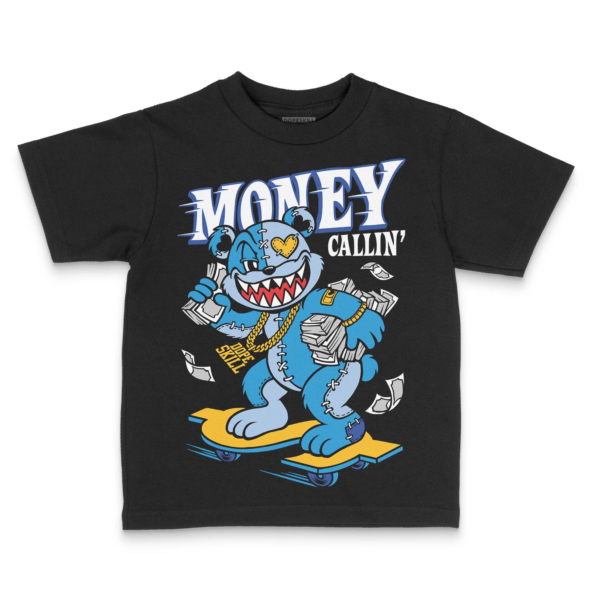 Royal Blue Sneakers DopeSkill Toddler Kids T-shirt Money Callin' Graphic Streetwear - Black