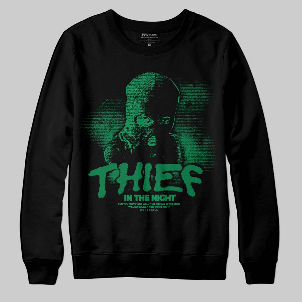 Green Sneakers DopeSkill Sweatshirt Thief In The Night Graphic Streetwear - Black