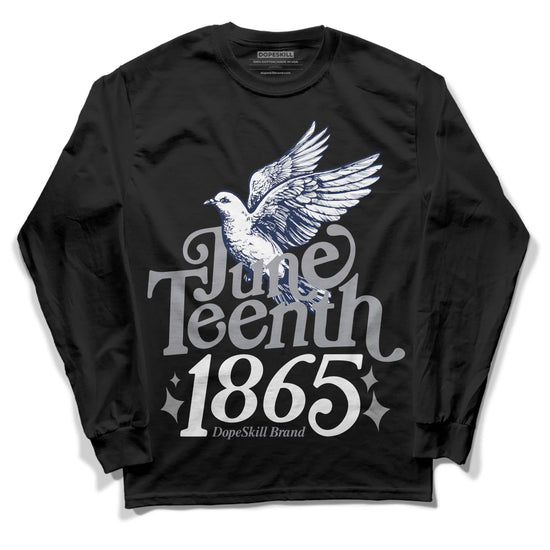 Jordan 3 "Midnight Navy" DopeSkill Long Sleeve T-Shirt Juneteenth 1865 Graphic Streetwear - Black