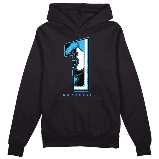 Jordan 1 High Retro OG “University Blue” DopeSkill Hoodie Sweatshirt No.1 Graphic Streetwear - Black