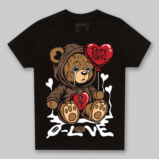 Jordan 9 'Olive' DopeSkill Toddler Kids T-shirt Broken Bear Graphic Streetwear - black