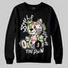 Jordan 5 “Luminous Green” DopeSkill Sweatshirt Smile Through The Pain Graphic Streetwear - Black