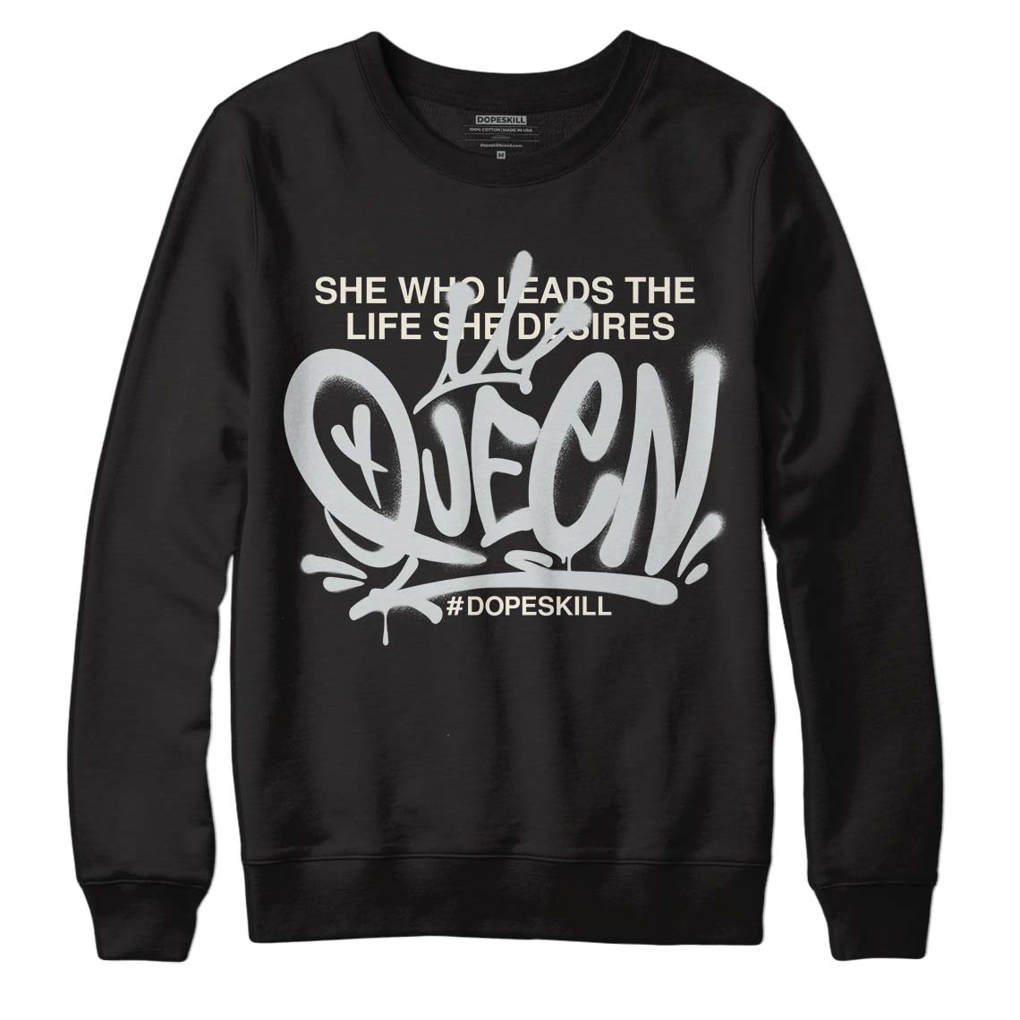 Jordan 1 Retro Low OG Black Cement DopeSkill Sweatshirt Queen Graphic Streetwear - Black