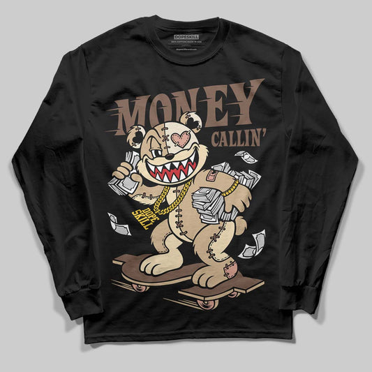 TAN Sneakers DopeSkill Long Sleeve T-Shirt Money Callin' Graphic Streetwear - Black