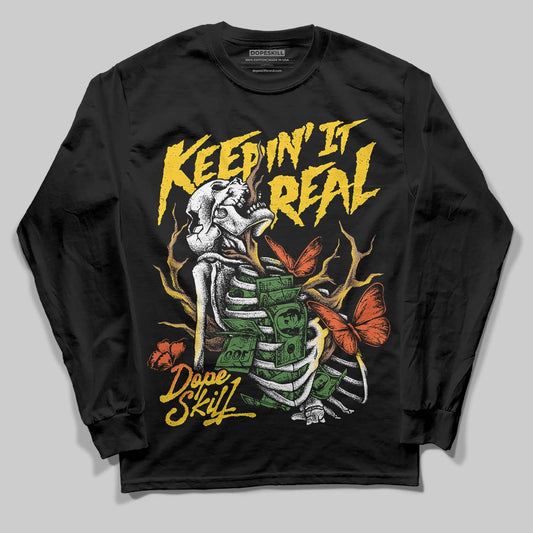 Yellow Sneakers DopeSkill Long Sleeve T-Shirt Keepin' It Real Graphic Streetwear - Black