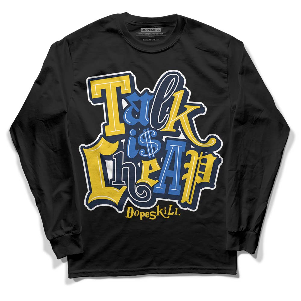 Dunk Low Vintage “Michigan” DopeSkill Long Sleeve T-Shirt Talk Is Chip Graphic Streetwear - Black