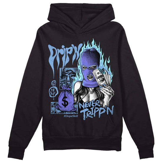 University Blue Sneakers DopeSkill Hoodie Sweatshirt Drip'n Never Tripp'n Graphic Streetwear - Black