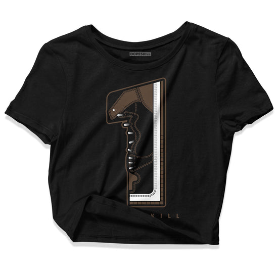 Jordan 1 Retro High OG Palomino DopeSkill Women's Crop Top No.1 Graphic Streetwear - Black