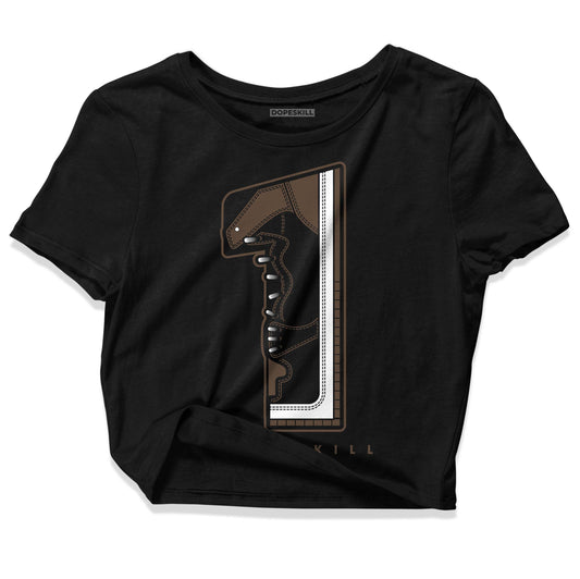 Jordan 1 Retro High OG Palomino DopeSkill Women's Crop Top No.1 Graphic Streetwear - Black