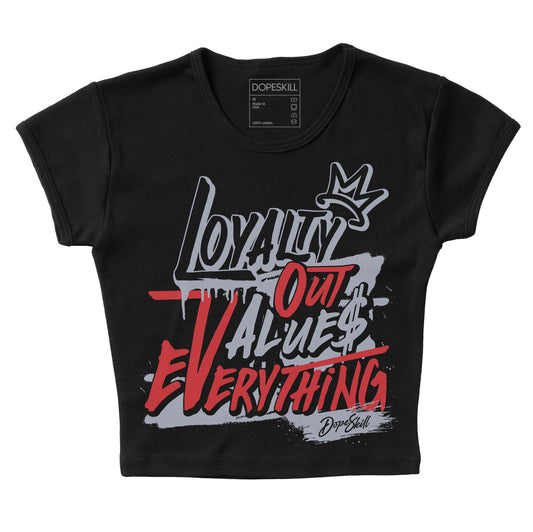 Jordan 4 “Bred Reimagined” DopeSkill Women's Crop Top LOVE Graphic Streetwear - Black