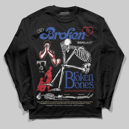 Jordan 4 “Rare Air” DopeSkill Long Sleeve T-Shirt Broken Bones Graphic Streetwear - Black