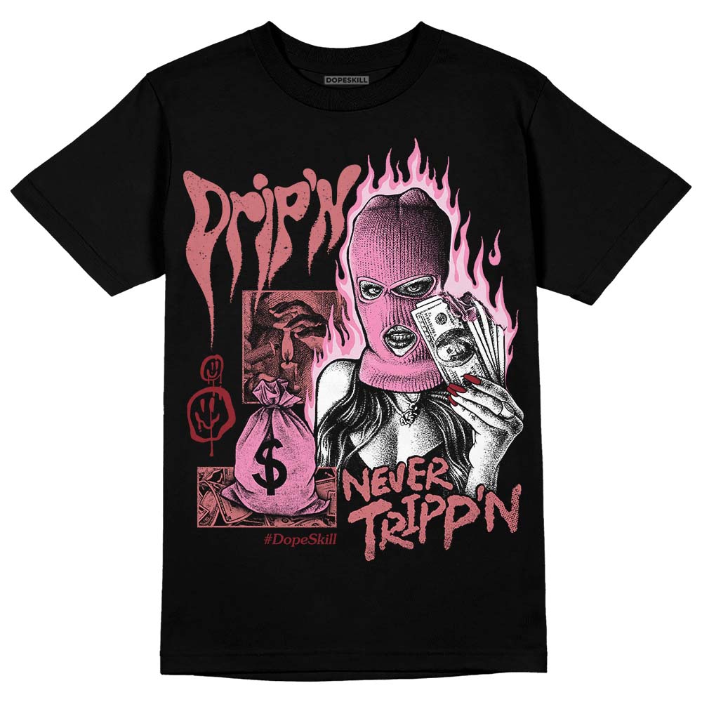 Valentine's Day Collection DopeSkill T-Shirt Drip'n Never Tripp'n Graphic Streetwear - Black