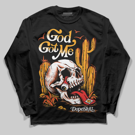 Jordan 12 Retro Black Taxi DopeSkill Long Sleeve T-Shirt God Got Me Graphic Streetwear - Black