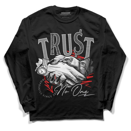 Grey Sneakers DopeSkill Long Sleeve T-Shirt Trust No One Graphic Streetwear - Black