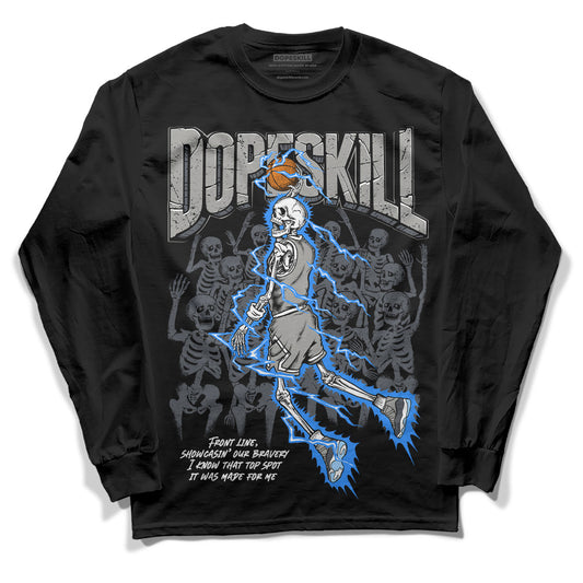 Jordan 11 Cool Grey DopeSkill Long Sleeve T-Shirt Thunder Dunk Graphic Streetwear - Black