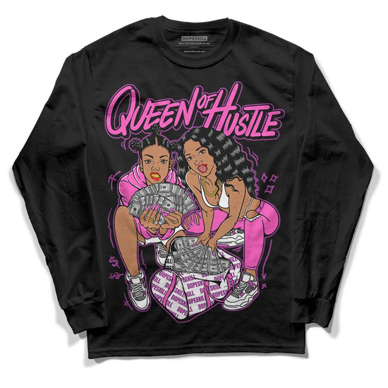 Jordan 4 GS “Hyper Violet” DopeSkill Long Sleeve T-Shirt Queen Of Hustle Graphic Streetwear - Black