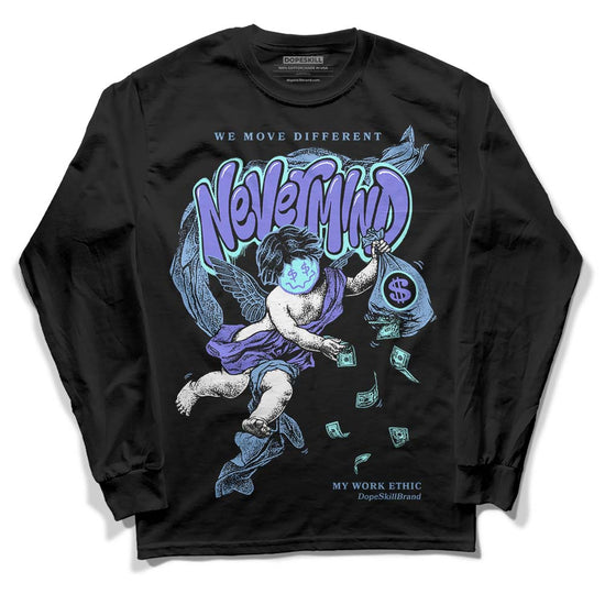 University Blue Sneakers DopeSkill Long Sleeve T-Shirt Nevermind Graphic Streetwear - Black