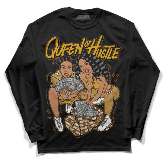 Jordan 13 Wheat 2023 DopeSkill Long Sleeve T-Shirt Queen Of Hustle Graphic Streetwear - Black