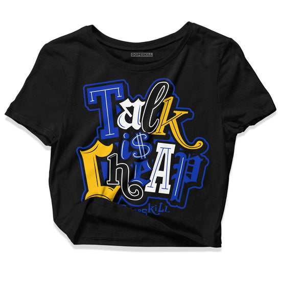 Jordan 14 “Laney” DopeSkill Women's Crop Top Talk Is Chip Graphic Streetwear - Black