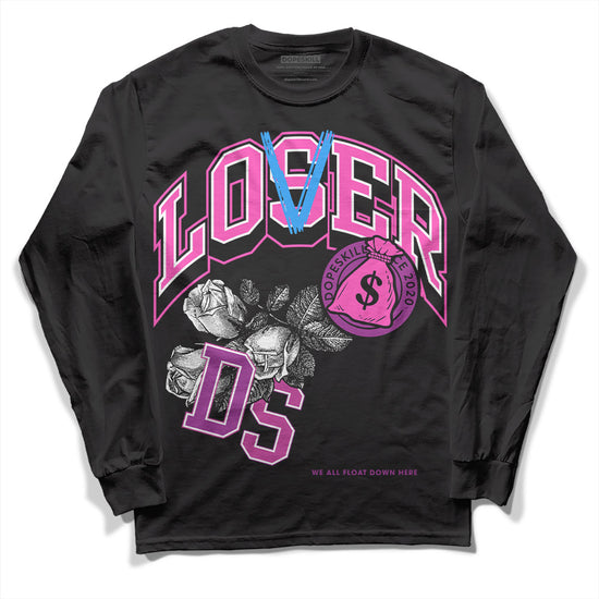 Jordan 4 GS “Hyper Violet” DopeSkill Long Sleeve T-Shirt Loser Lover Graphic Streetwear - Black