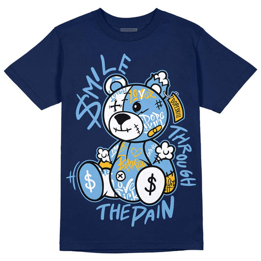 Jordan 1 High OG “First in Flight” DopeSkill Navy T-shirt Smile Through The Pain Graphic Streetwear