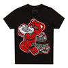 Fire Red 3s DopeSkill Toddler Kids T-shirt Bear Steals Sneaker Graphic