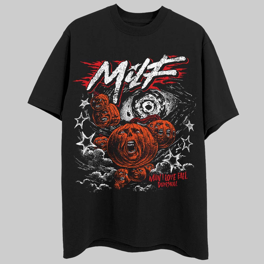 Jordan 4 Retro Red Cement DopeSkill T-Shirt MILF Graphic Streetwear - Black