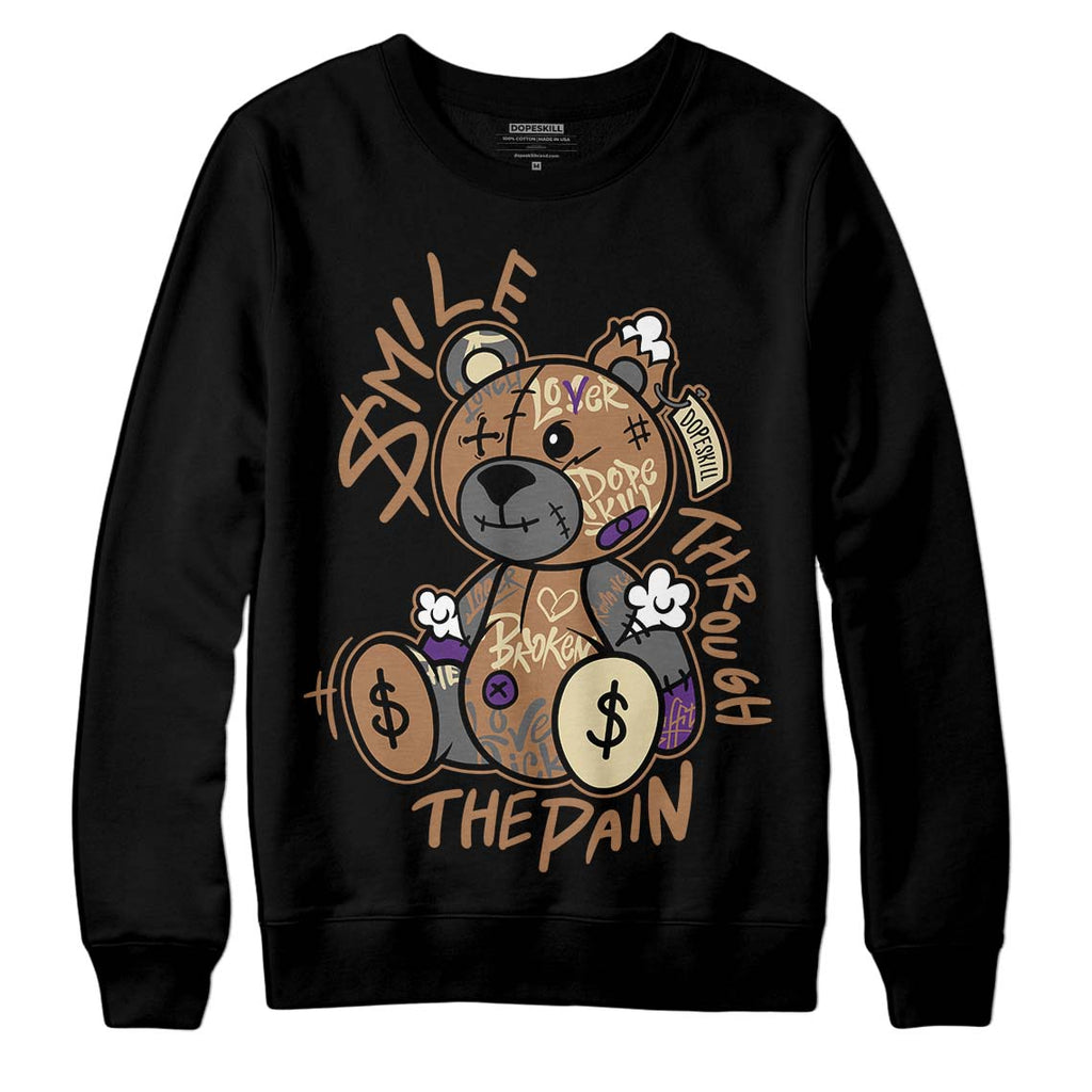 Jordan 6 WMNS Gore-Tex Brown Kelp DopeSkill Sweatshirt Smile Through The Pain Graphic Streetwear - Black