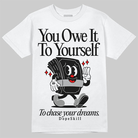 Black and White Sneakers DopeSkill T-Shirt Owe It To Yourself Graphic Streetwear - White