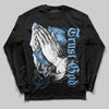 Jordan 9 Powder Blue DopeSkill Long Sleeve T-Shirt Trust God Graphic Streetwear - Black