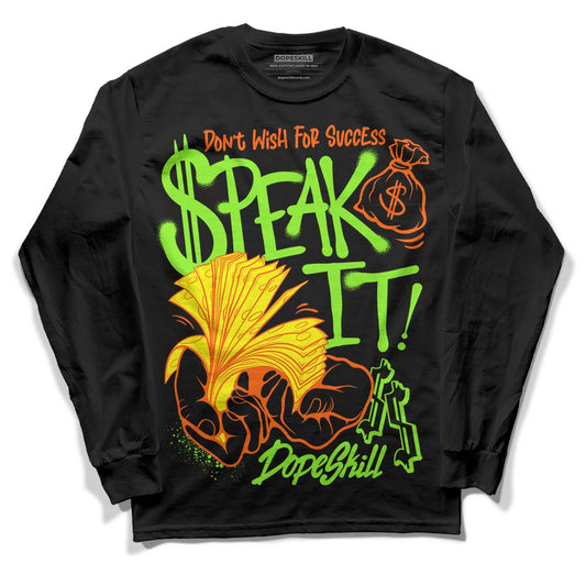 Neon Green Sneakers DopeSkill Long Sleeve T-Shirt Speak It Graphic Streetwear - Black